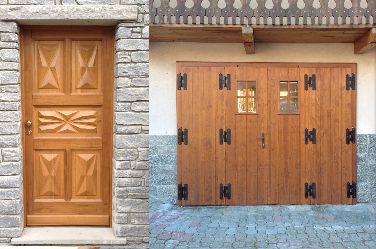 portone in legno su misura